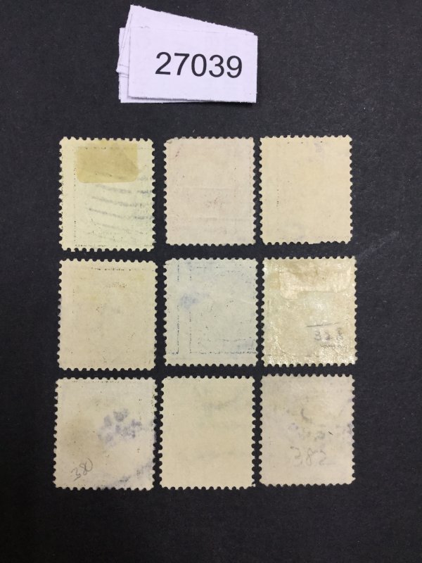 US STAMPS  #374-382 USED LOT #27039