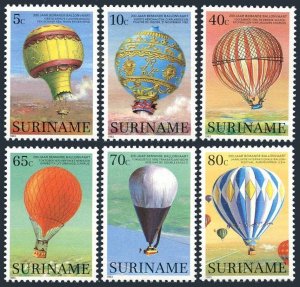 Surinam 655-660, MNH. Michel 1052-1057. Manned Ballooning, 200th Ann. 1983.