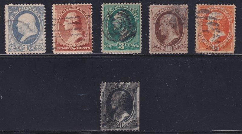 USA 1870-1871 #145 - #154 fvf u fvf (Partial Set of 6)