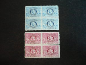 Stamps - Cuba - Scott#536,C109 - Mint Hinged Set of 2 Stamps in Block of 4