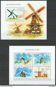 2013 Togo Architecture Mills Windmills Les Moulins A Vent Kb+Bl ** Tg689