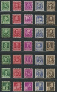 USA 859-893 Famous Americans Issue - Full set of 35 Mint nh - Most VF or Better