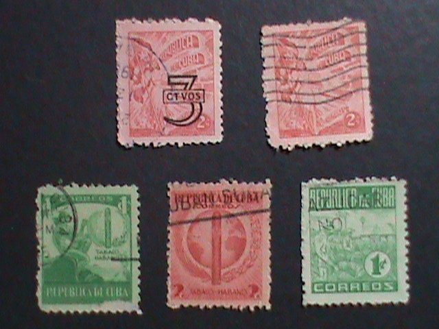 ​CUBA-1939-48  CUBA CIGARS MANUFACTURE STAMPS- THE MOST HARD TO FIND USED VF