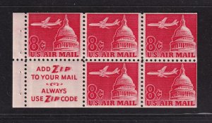 1962 Airmail booklet pane untagged Sc C64b MNH slogan 3  (L