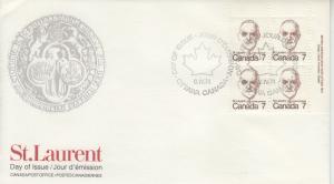 1974 Canada Post Louis St Laurent Ins Blk (Scott 592) FDC