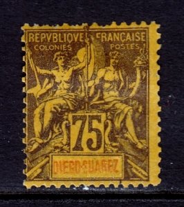 Diego Suarez - Scott #49 - MH - Pulled perfs at top, hinge bump - SCV $12