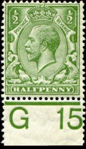 Sg354 SPEC N14(11), ½d bright yellow-green, M MINT. Cat £75. CONTROL G15