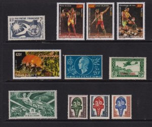 French Polynesia - 11 Mint, NH stamps - cat. $ 46.15