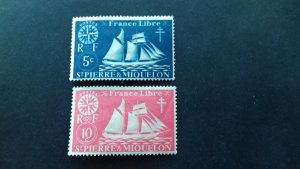 France St Pierre & Miquelon 1942 Fishing Schooner Unused