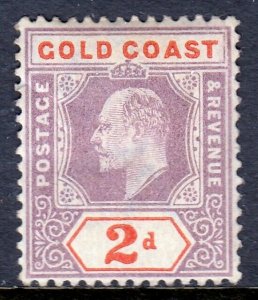 GOLD COAST — SCOTT 40 (SG 40) — 1902 2d KEVII VIOL. & RED ORG. — MH — SCV $29