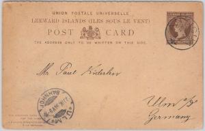 51893 -   Leeward Islands -  POSTAL HISTORY -  STATIONERY CARD to GERMANY 1894