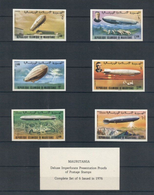 ZEPPELIN PRESENTATION PROOF SETS: Liberia Congo Volta Niger Mauritania Ivory+++