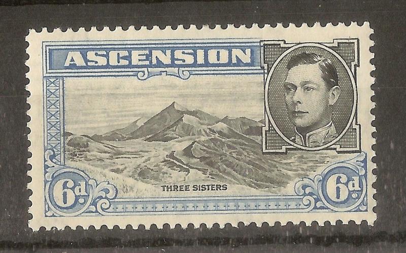 Ascension 1938 6d SG43 P13.5 Mint Cat£14