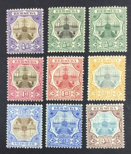 MOMEN: BERMUDA SG #34-42 1906-10 MINT OG H £170 LOT #61996