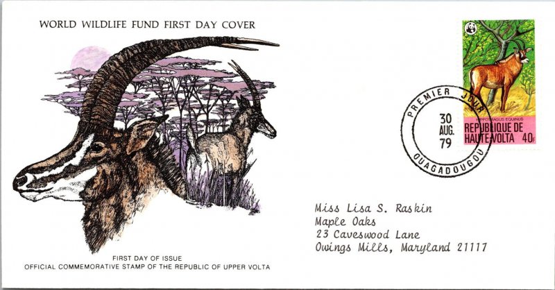 FDC Republique De Upper Volta - Roan Antelope Of. Commem. Stamp 1979 - A00045