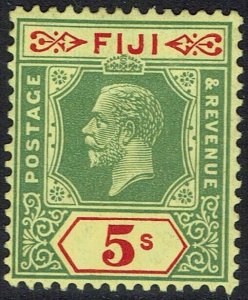 FIJI 1922 KGV 5/- DIE II WATERMARK MULTIPLE SCRIPT CA