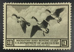 MOMEN: US STAMPS #RW3 DUCK MINT OG NH VF JUMBO LOT #72120*