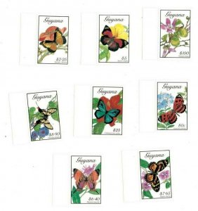 Guyana - 1989 - Butterflies - Set Of 8 Stamps - Scott #2208-15 - MNH