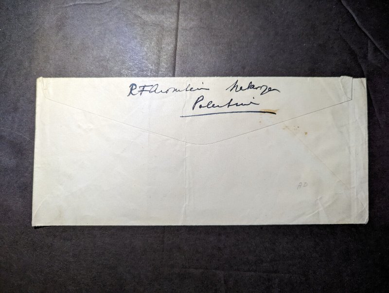 1946 Palestine Business Reply Envelope Cover Nabariya to Philadelphia PA USA