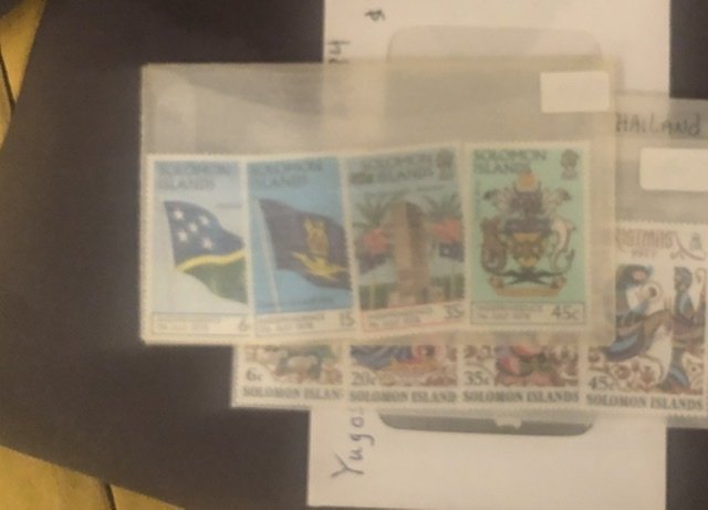Lot of International Stamps In Glass Scenes Some Have Nice Value
