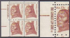 USA 1980 13c Crazy Horse Zip Code B4 Fine MNG with Variety