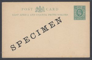 East Africa & Uganda, KEVII 1/2a Postal Card with SPECIMEN overprint