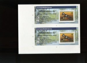 RW72A VARIETY DUCK STAMP MINT PAIR FROM PRESS SHEET W/BETTER POSITION