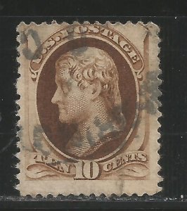 KStamps Lot A137 Scott # 187 10c Jefferson  Used  CV42.50