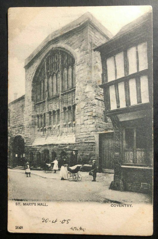 1905 Swindon England Real picture Postcard Cover RPPC St Mary’s Hall View