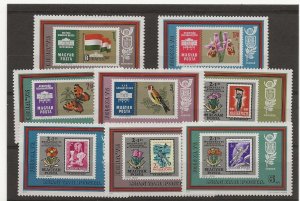 HUNGARY 1973 Stamp Exhibition, stamp on stamp set of 8 sg.2800-7  MNH
