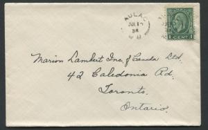 NEW BRUNSWICK SPLIT RING TOWN CANCEL COVER AULAC