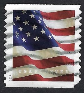 United States #5158 Forever (49¢) Flag (2017). Coil. Perf. 11 vert. Used