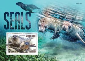 SIERRA LEONE 2015 SHEET SEALS MARINE LIFE srl15314b