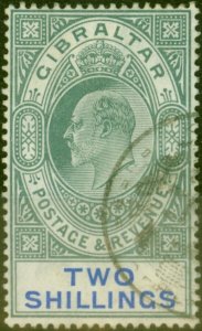 Gibraltar 1905 2s Green & Blue SG62 V.F.U