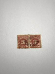 3 cent postage due stamps (2 horizontal)