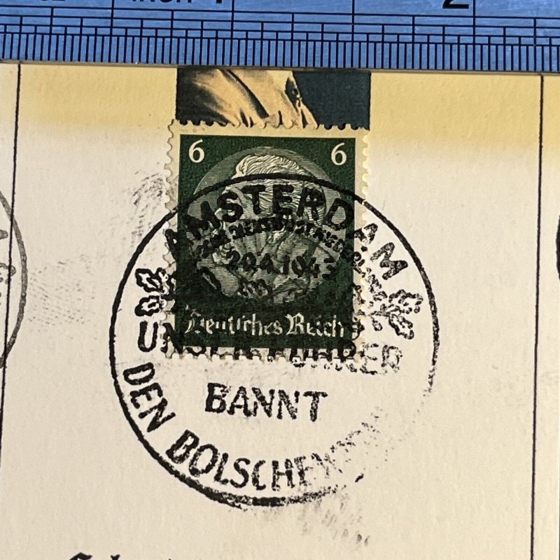 German Third Reich Nazi Adolf Hitler Birthday Stamp Souvenir Sheet Postal Card