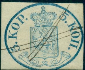 FINLAND #3 5kop Large Pearls, used w/ms Tammerfors cancel Scott $1,400.00