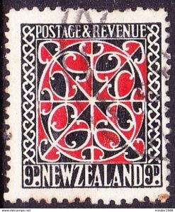 NEW ZEALAND 1938 9d Red & Grey-Black SG587b Used