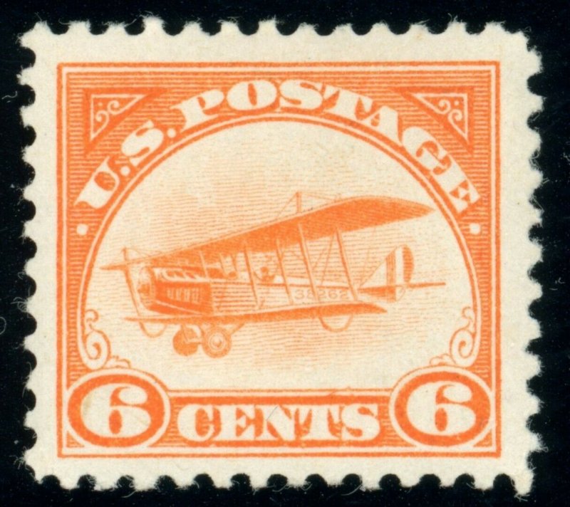 US Stamp #C1 Curtiss Jenny 6c, - Mint Disturbed Gum - CV $110.00
