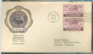 United States #782 On Cover  (Fdc)