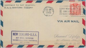 77326 - New Zeland - Postal History - First Flight cover to USA - 1940 # 159