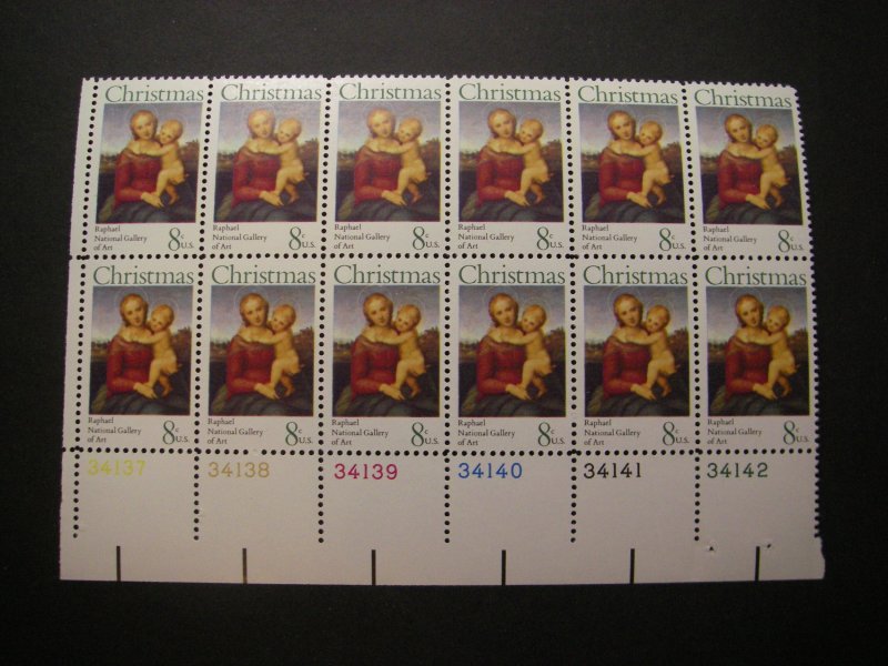 Scott 1507, 8c Madonna & Child, PB12 #34137-42 LL, MNH Christmas Beauty