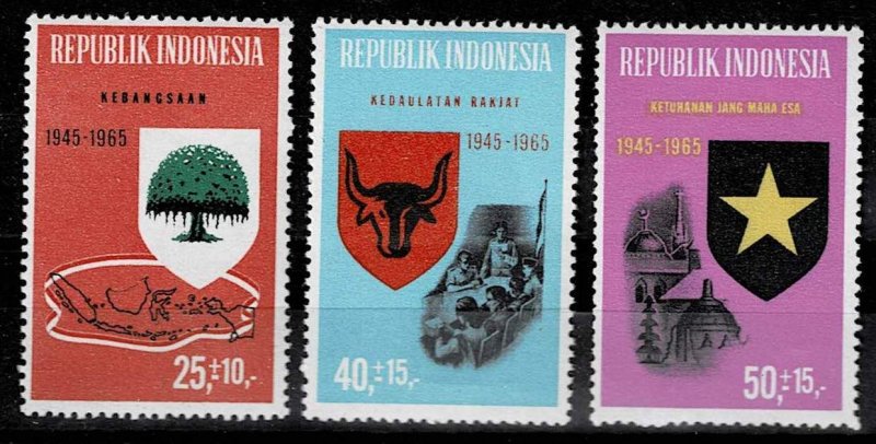 Indonesia 1965/6,Mi.#492 - 494, P37 MNH, Nationalism, Democracy, Belief in God