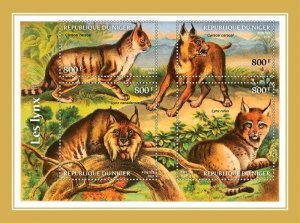 Niger - 2021 Lynx, Canada Lynx, Bobcat - 4 Stamp Sheet - NIG210441a