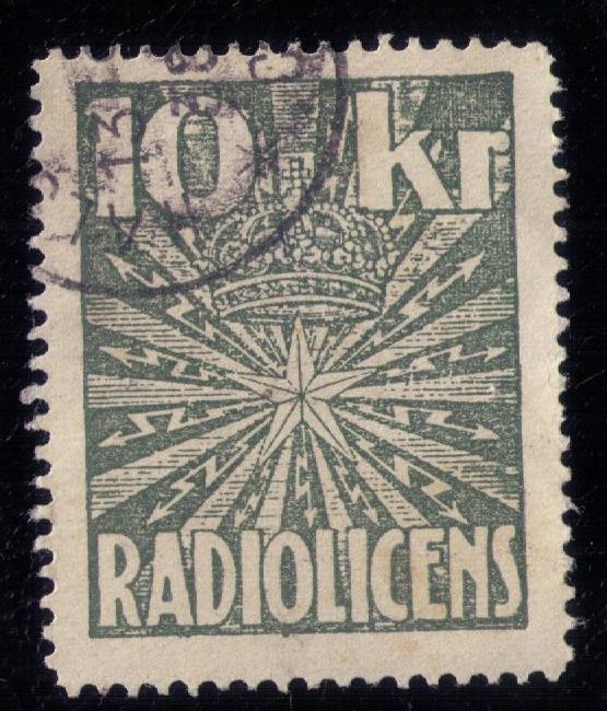 SWEDEN 1948 Revenue Stampel 10 Kr. for Radio Licence Used VF