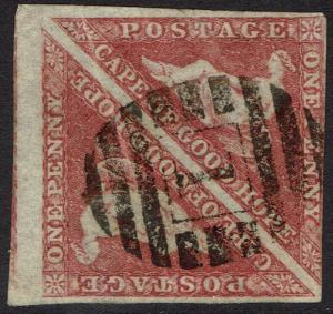 CAPE OF GOOD HOPE 1855 TRIANGLE 1D PAIR PERKINS BACON PRINTING