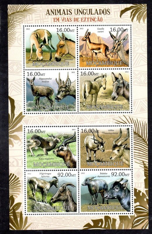 MOZAMBIQUE #2631 2012 ENDANGERED ANIMALS MINT VF NH O.G M/S8 aa
