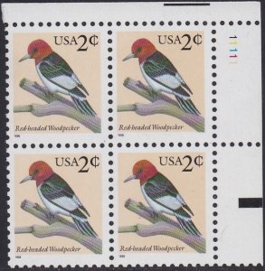 3032 Red-headed Woodpecker Plate Block MNH