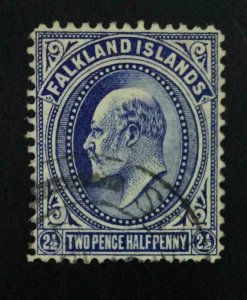 MOMEN: FALKLAND ISLANDS SG #46b 1912 USED **CERT** £130 LOT #63006