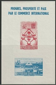 EDSROOM-L9910 Haiti C114a MNH 1958 S/S Brussels Fair CV$5.50